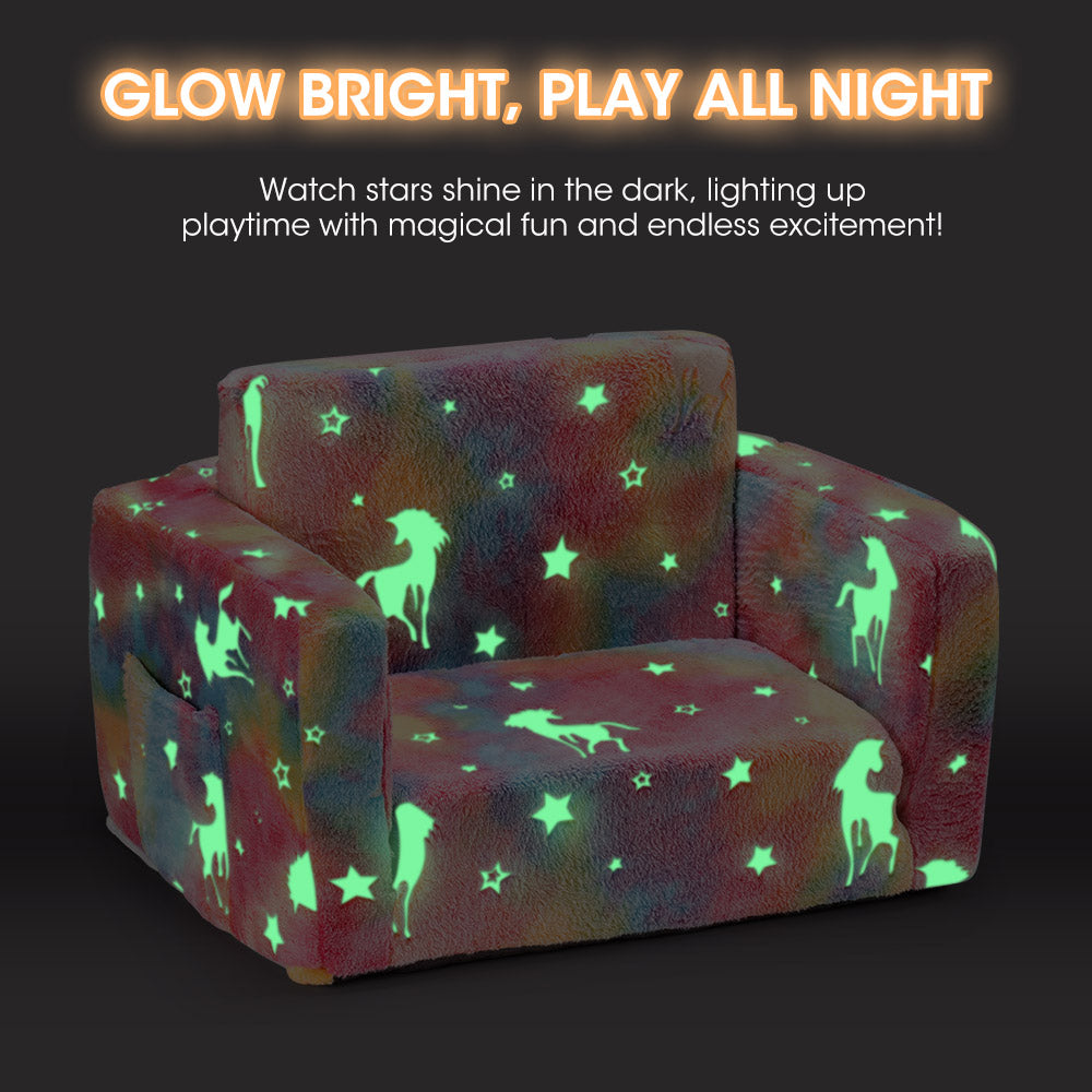 Playpals Kids Sofa Convertible Couch Fold Out Play Couch Toddler Sofa - Sunyee