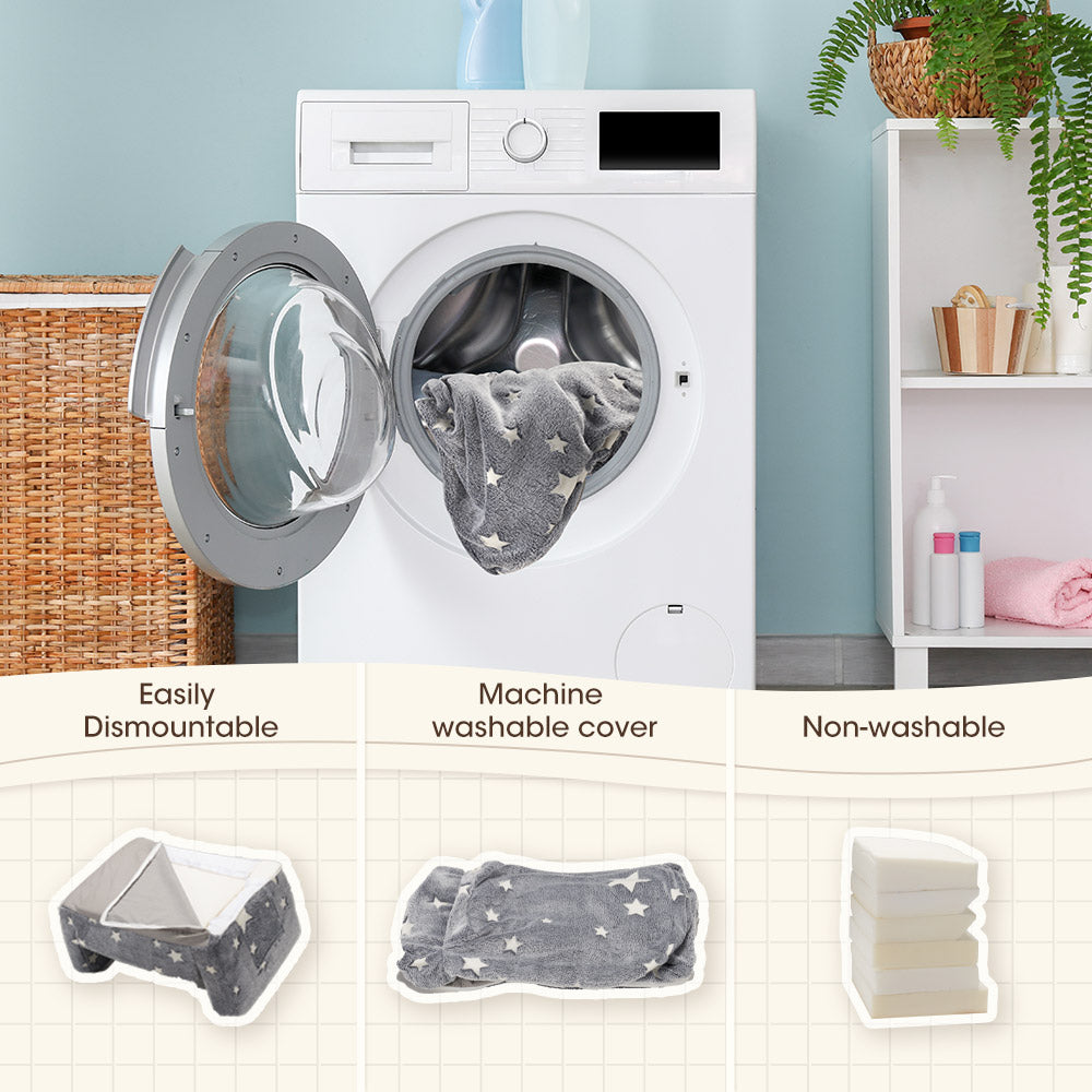 Playpals Kids Sofa Convertible Couch Fold Out Play Couch Toddler Sofa Grey - Sunyee