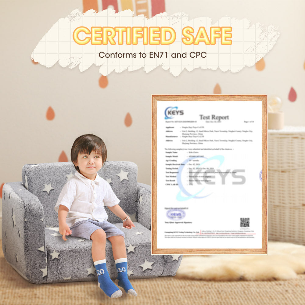 Playpals Kids Sofa Convertible Couch Fold Out Play Couch Toddler Sofa - Sunyee