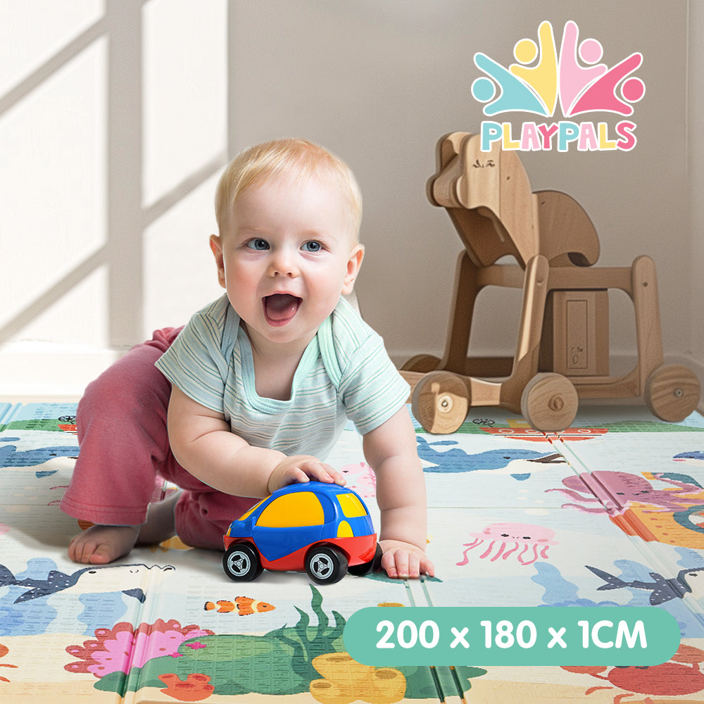 Playpals Kids Play Mat Baby Crawling Double Folding XPE Foam Pad Non-slip Carpet - Sunyee