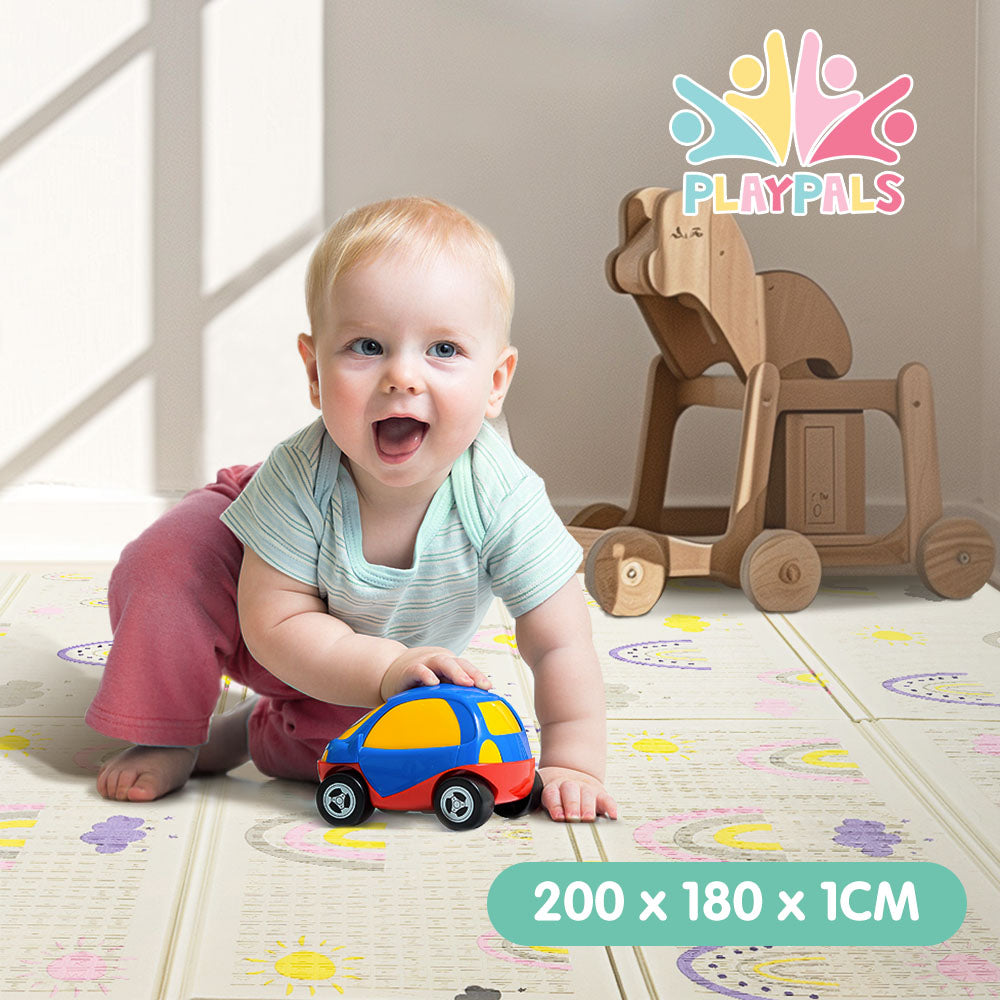 Playpals Kids Play Mat Baby Crawling Double Folding XPE Foam Pad Non-slip Carpet - Sunyee