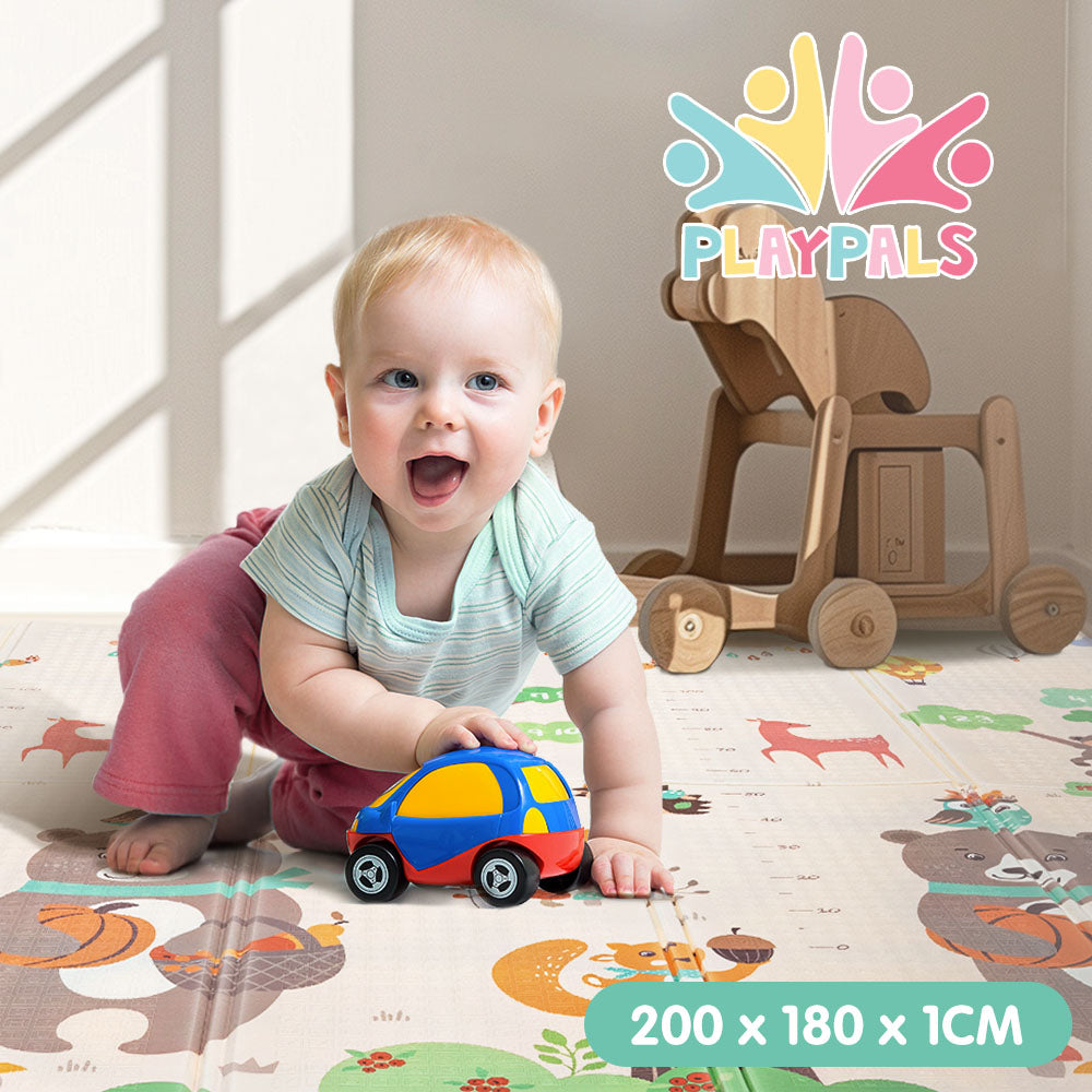 Playpals Kids Play Mat Baby Crawling Double Folding XPE Foam Pad Non-slip Carpet - Sunyee