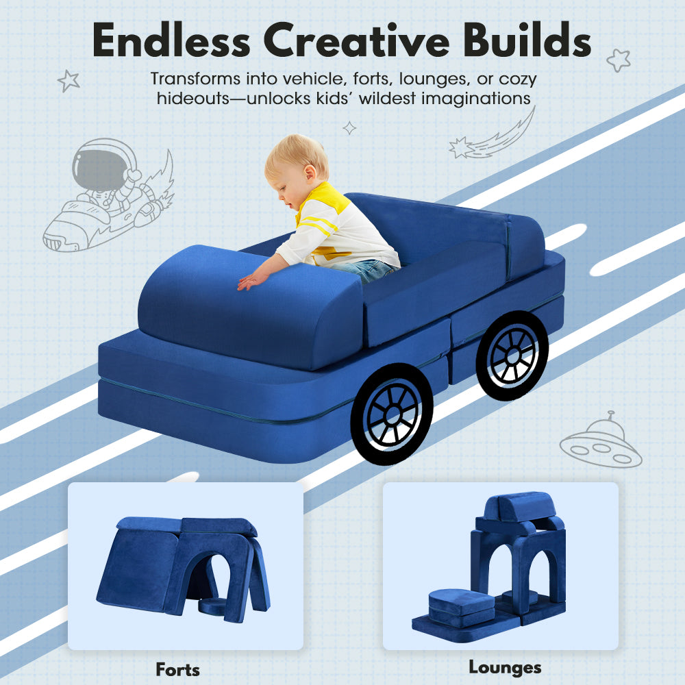 Playpals 12PCS Modular Kids Play Couch Inspiring Child Creativity Foam Sofa - Sunyee