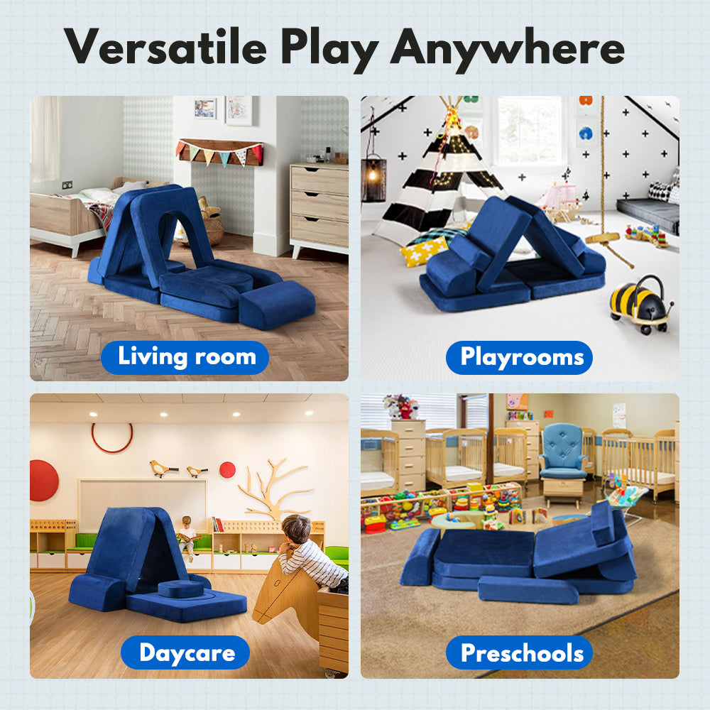 Playpals 12PCS Modular Kids Play Couch Inspiring Child Creativity Foam Sofa - Sunyee