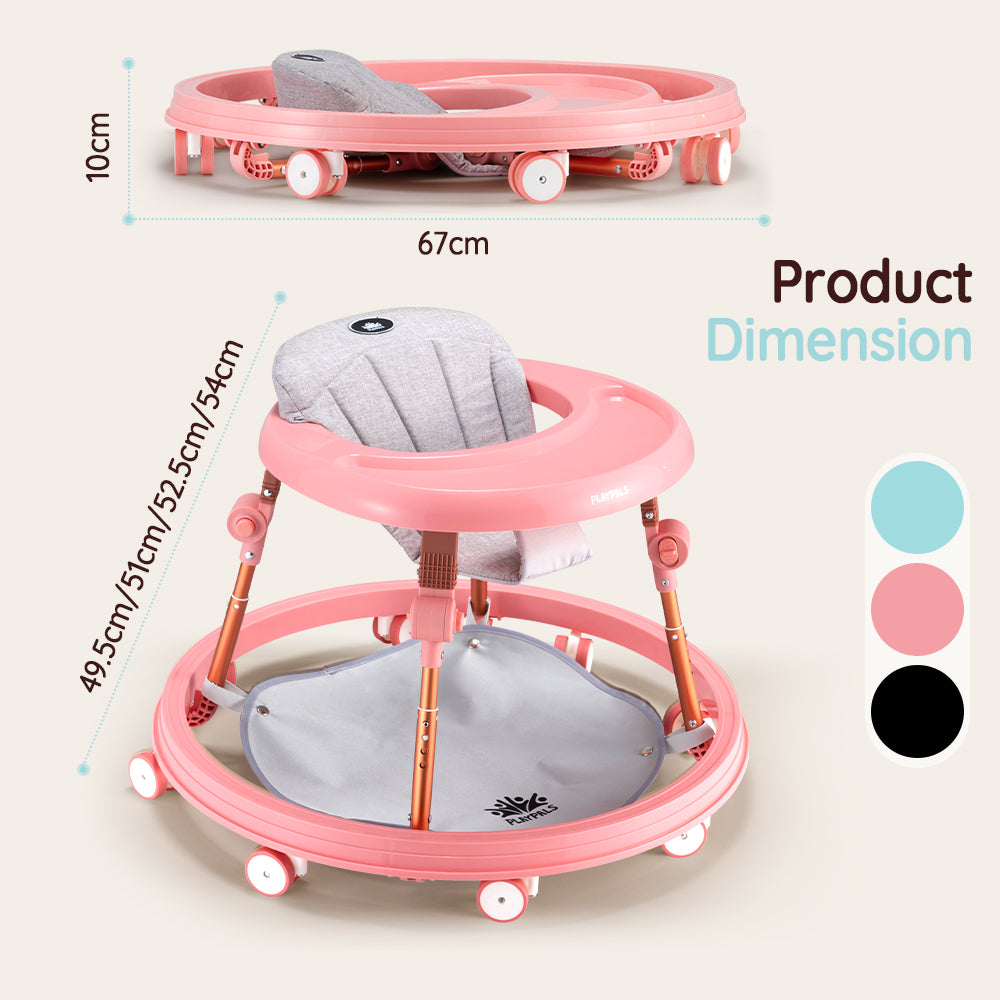 Playpals 3-IN-1 Baby Walker Adjustable Stroller Kids Ride On Toy
