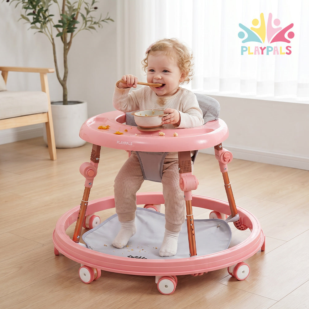 Playpals 3-IN-1 Baby Walker Adjustable Stroller Kids Ride On Toy