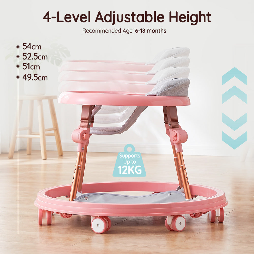 Playpals 3-IN-1 Baby Walker Adjustable Stroller Kids Ride On Toy
