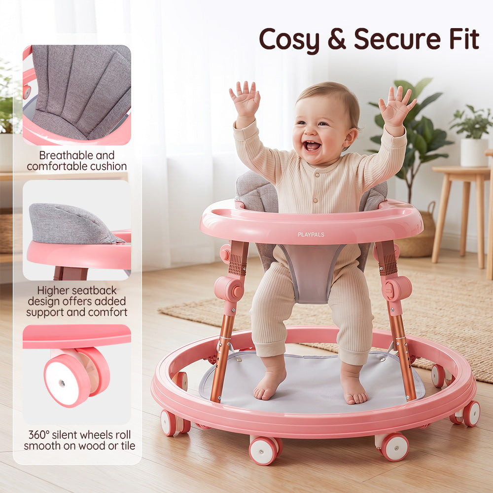 Playpals 3-IN-1 Baby Walker Adjustable Stroller Kids Ride On Toy