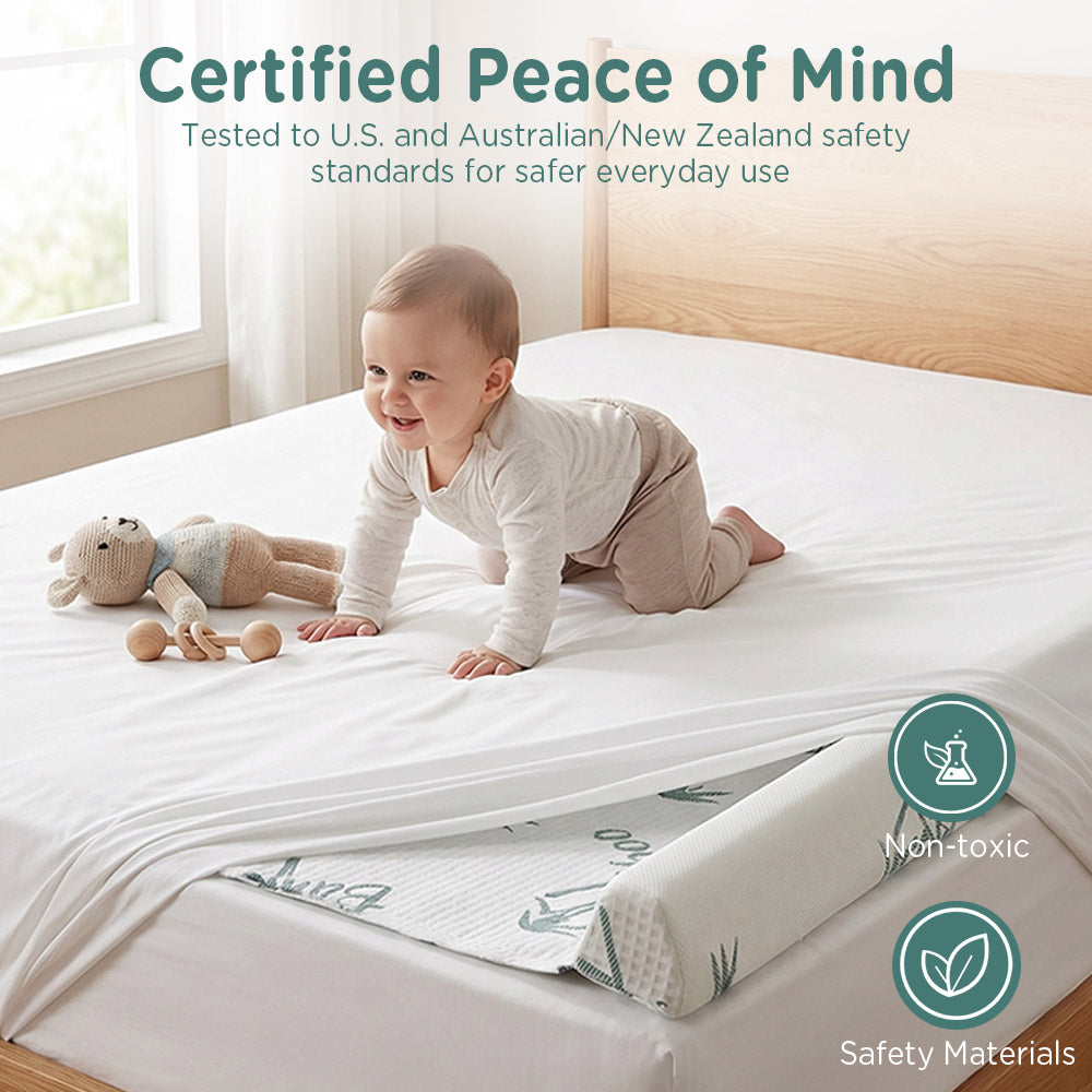 PlayPals Bed Bumper w/ Under-sheet Flap, 2 Pack Foam Bed Rails for Toddlers