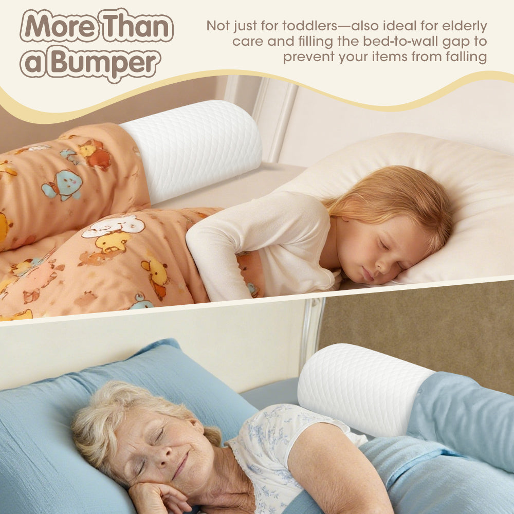 PlayPals Toddlers Bed Bumper 2 Pack w/ Waterproof Flap Bottom & Handle - Sunyee