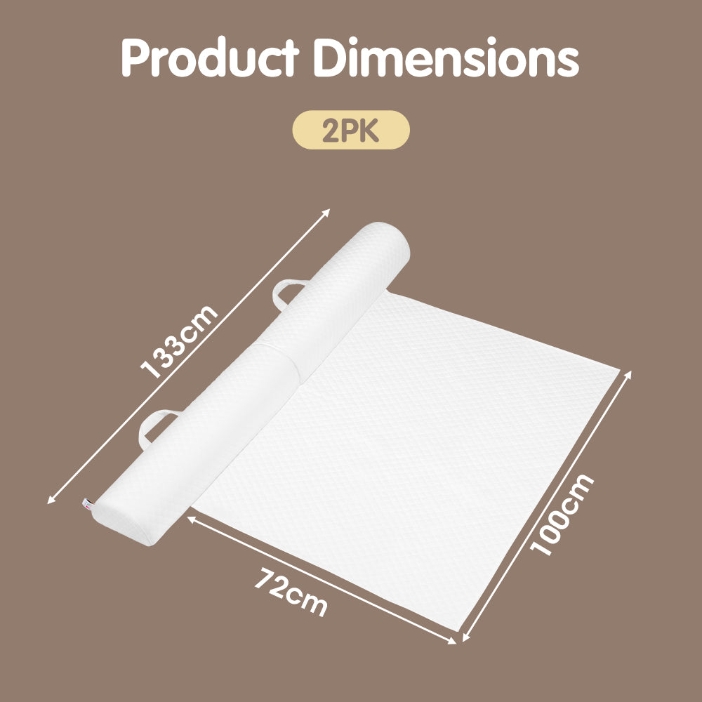 PlayPals Toddlers Bed Bumper 2 Pack w/ Waterproof Flap Bottom & Handle - Sunyee