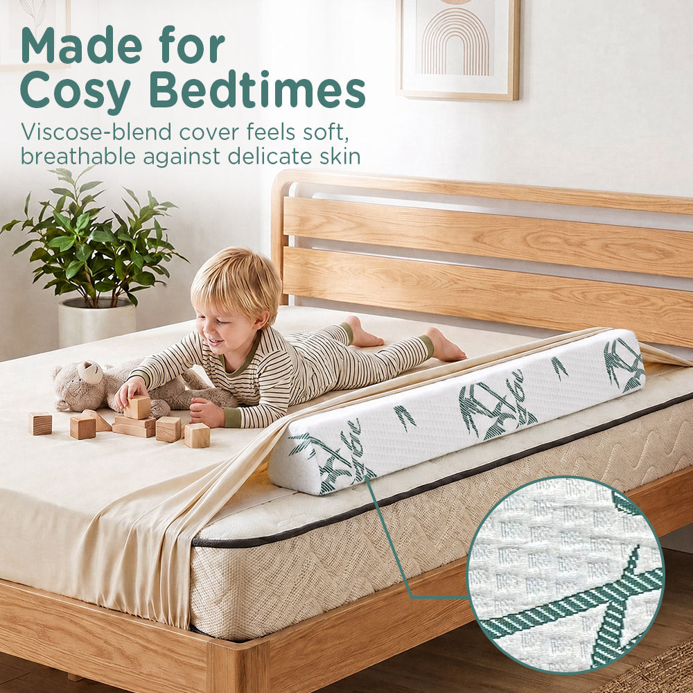 PlayPals Bed Bumper w/ Adjustable Straps, 2 Pack Foam Bed Rails for Toddler