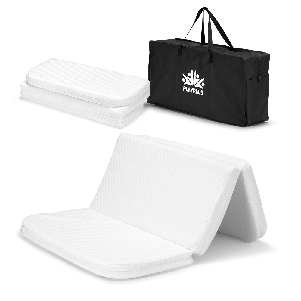 PlayPals Folding Baby Cot Mattress 5.5CM Dual-Sided Foam w/Carrying Bag - Sunyee