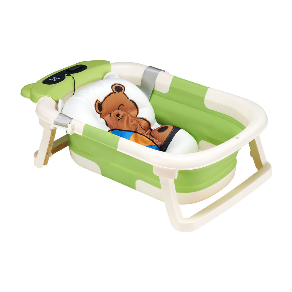 Playpals Collapsible Baby Bathtub with Thermometer Travel Newborn Tub - Sunyee