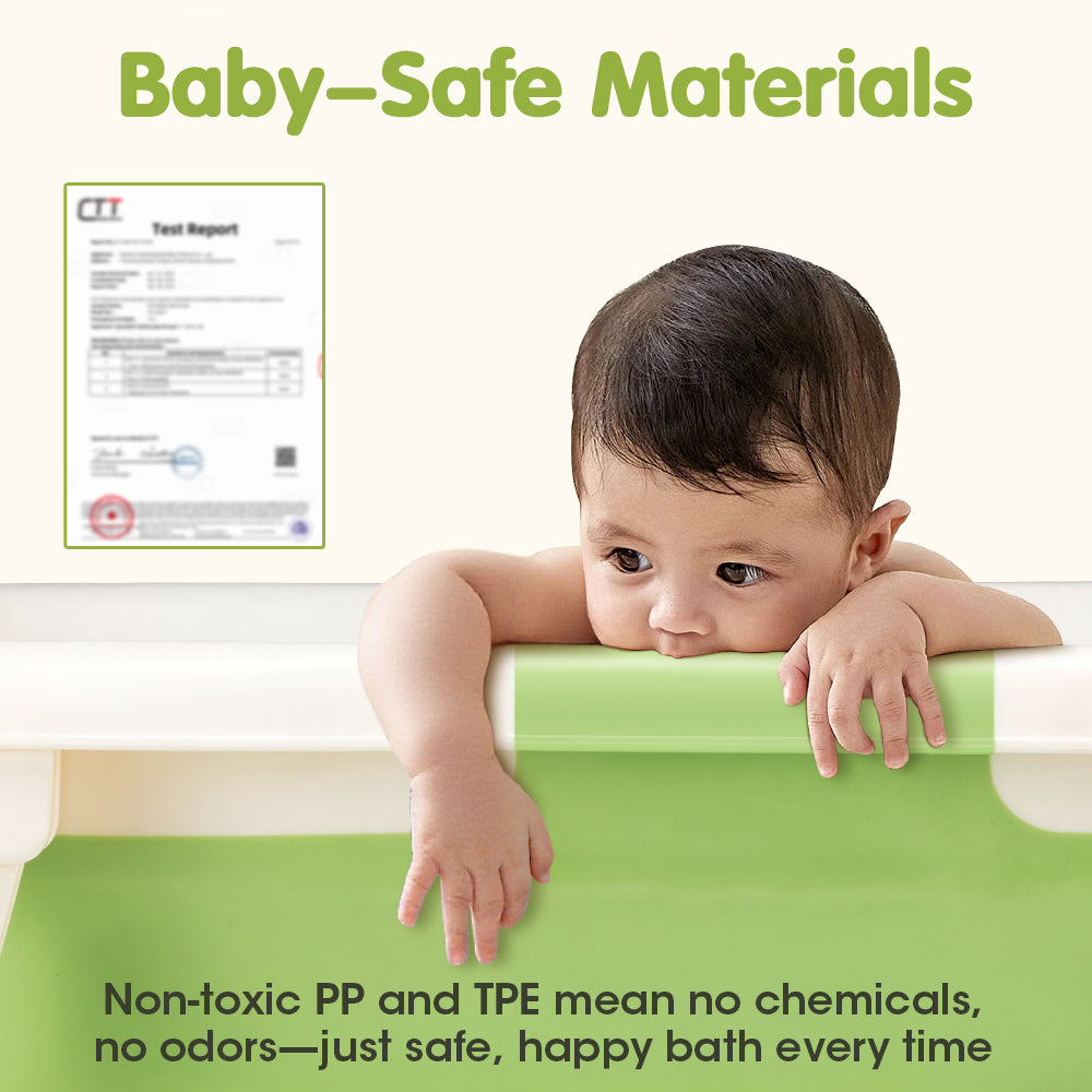 Playpals Collapsible Baby Bathtub with Thermometer Travel Newborn Tub - Sunyee