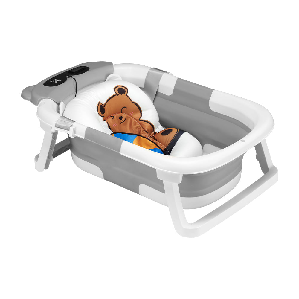 Playpals Collapsible Baby Bathtub with Thermometer Travel Newborn Tub - Sunyee