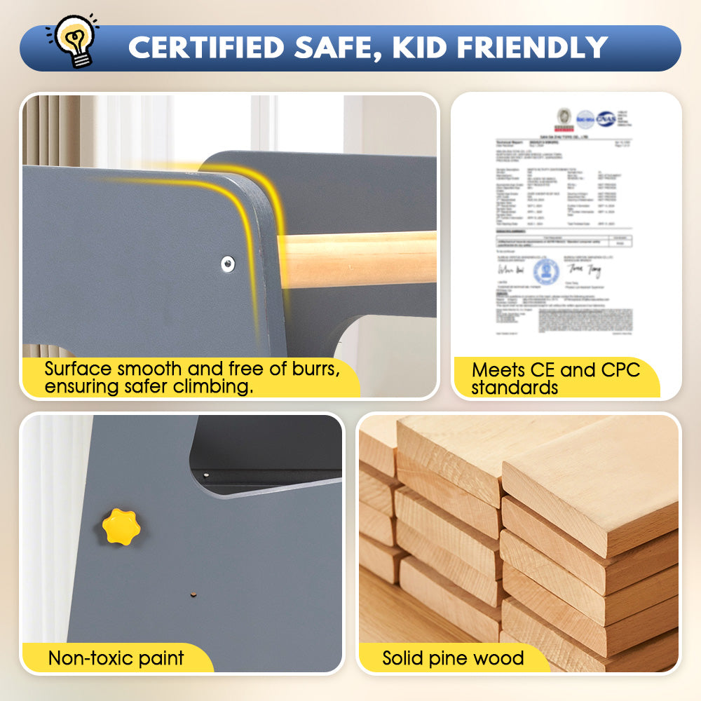 PlayPals Toddler Learning Tower Adjustable Height Step Stool Anti-Slip - Sunyee