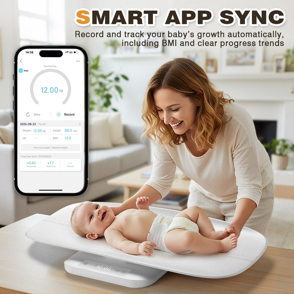 PlayPals Baby Digital Scale 150KG w/ Height Mesure Bluetooth Pet Scale - Sunyee
