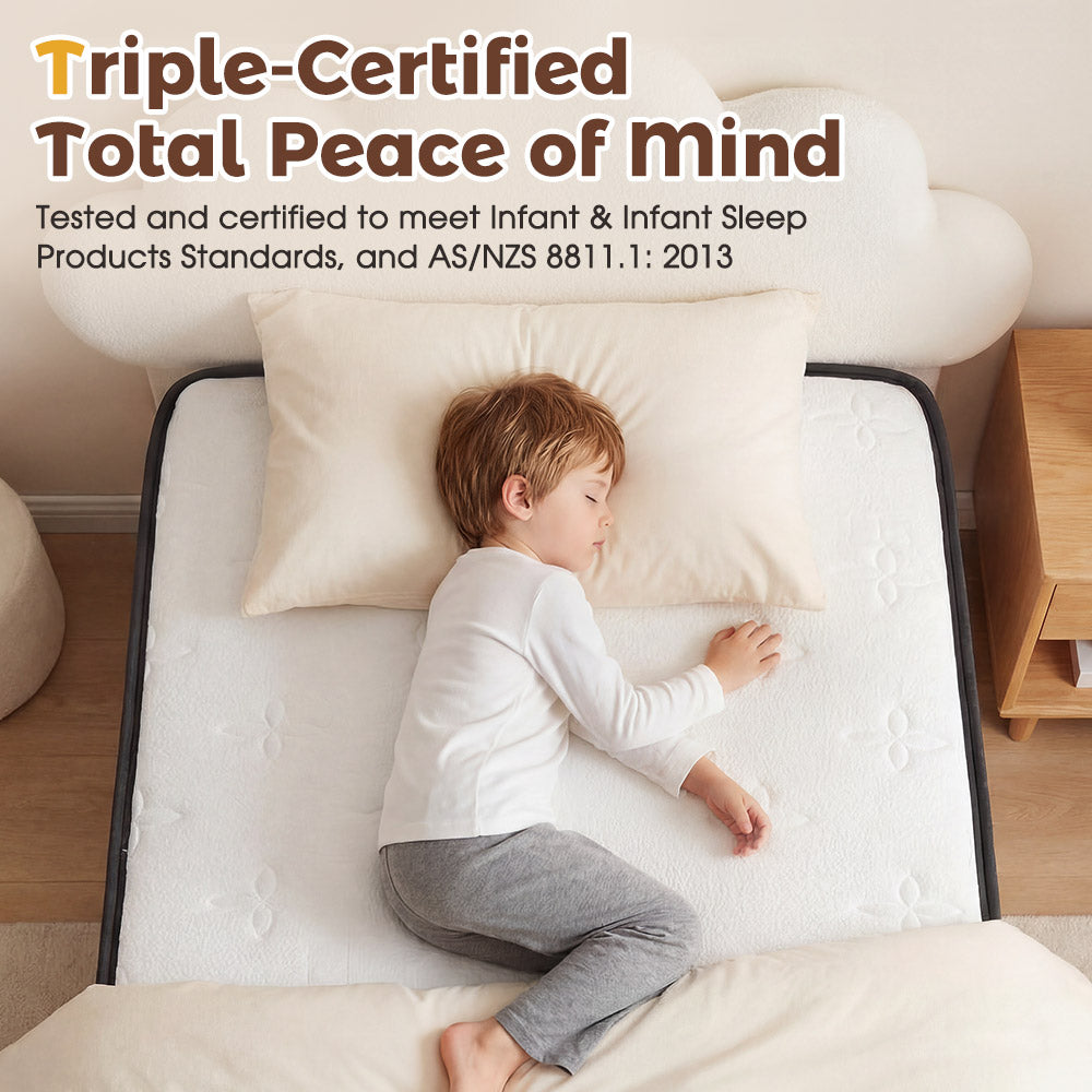 PlayPals 10CM Pocket Spring Mattress Plush Foam Medium Firm for Children - Sunyee