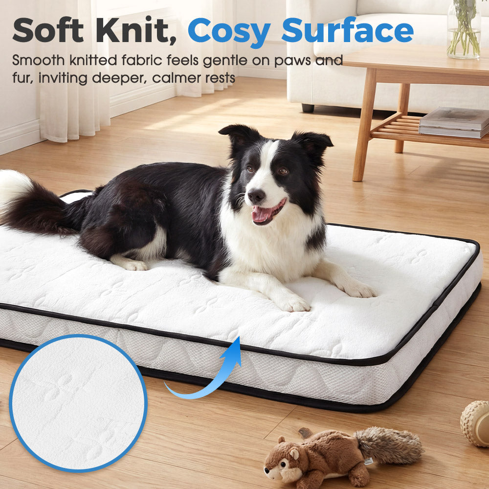 PlayPals Extra Large Dog Bed High-Density Foam Soft Breathable Fabric 132x70cm - Sunyee