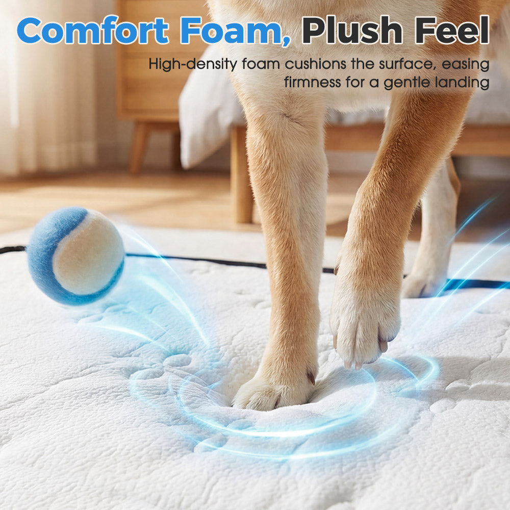 PlayPals Extra Large Dog Bed High-Density Foam Soft Breathable Fabric 132x70cm - Sunyee