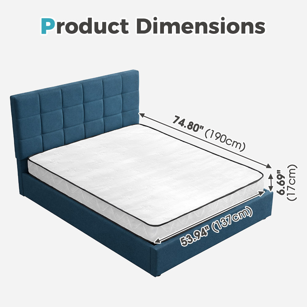 PlayPals 17CM Pocket Spring Mattress Plush Foam Medium Firm for Double - Sunyee