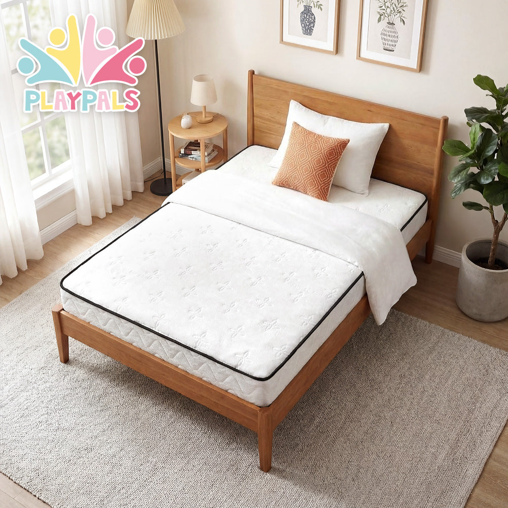 PlayPals 17CM Pocket Spring Mattress Plush Foam Medium Firm for King Single - Sunyee
