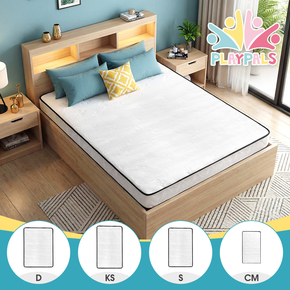 PlayPals Pocket Spring Mattress Plush Foam Medium Firm for Children Adults