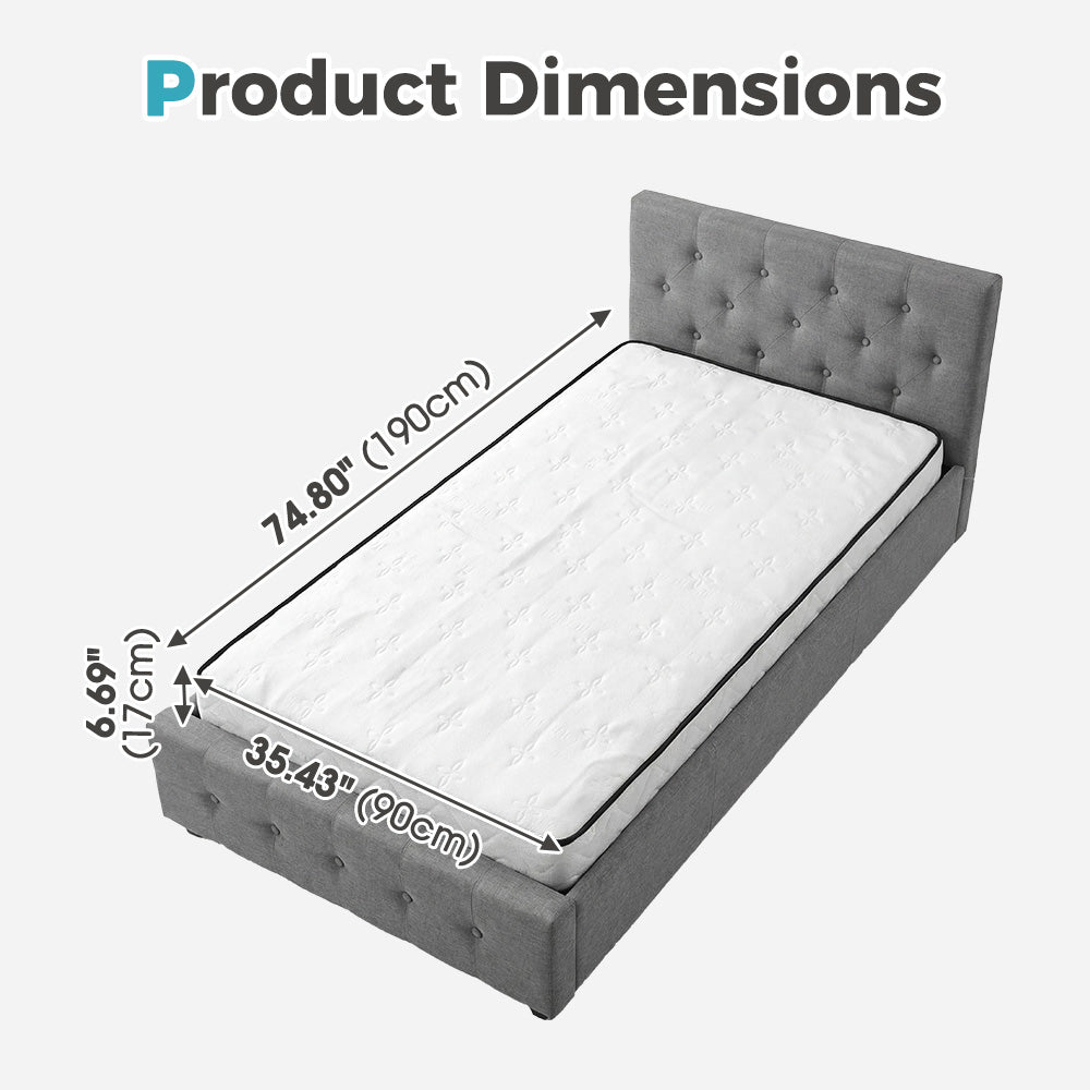 PlayPals 17CM Pocket Spring Mattress Plush Foam Medium Firm for Single - Sunyee