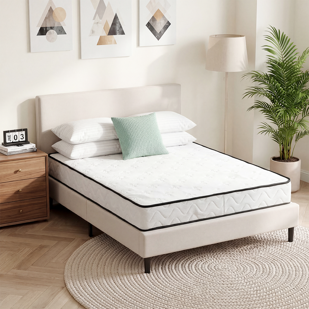 PlayPals 17CM Pocket Spring Mattress Plush Foam Medium Firm for Double - Sunyee