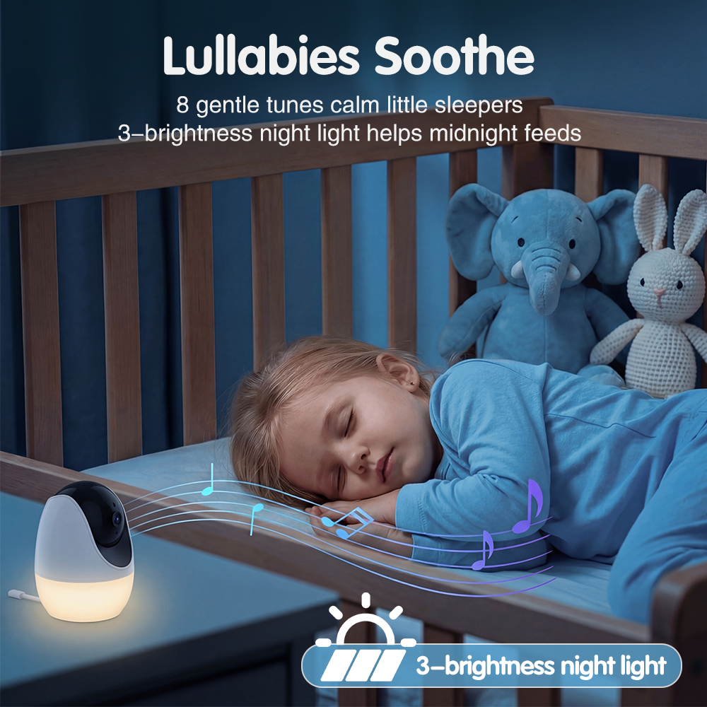 PlayPals 4.3'' Baby Monitor 1080P VOX Night Vision Mobile APP & Wireless Monitor - Sunyee