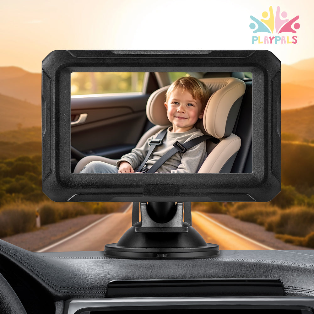 PlayPals Baby Car Camera 4.3" HD 1080P Baby Monitor 360° Rotation Night Vision - Sunyee
