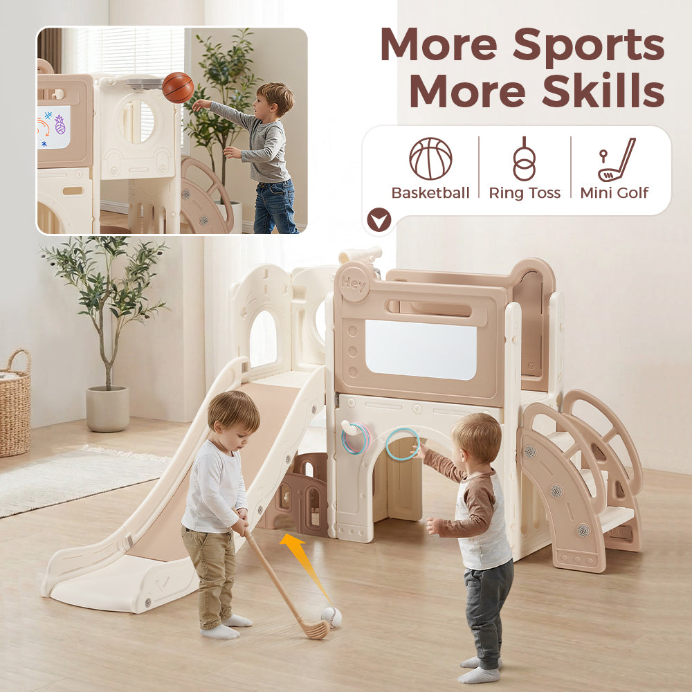 PlayPals 9-in-1 Toddler Slide Set Sport & Art Set Indoor Outdoor Playground - Sunyee