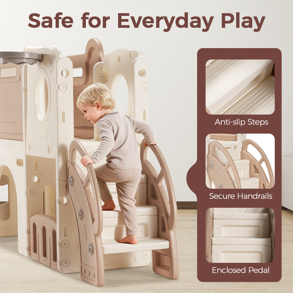 PlayPals 9-in-1 Toddler Slide Set Sport & Art Set Indoor Outdoor Playground - Sunyee