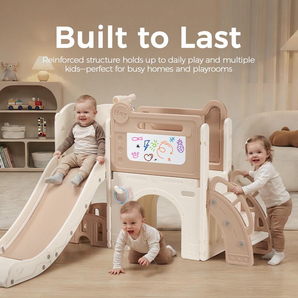 PlayPals 9-in-1 Toddler Slide Set Sport & Art Set Indoor Outdoor Playground - Sunyee