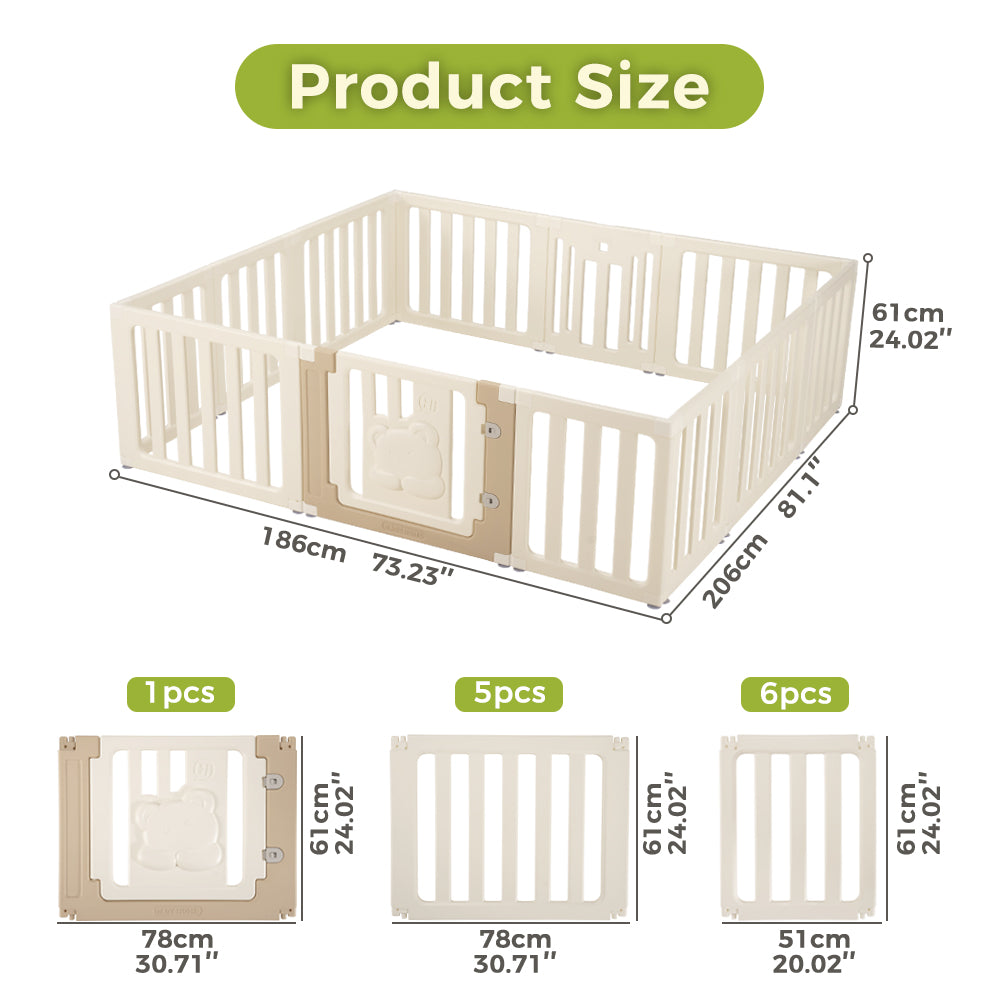 Playpals Kids Playpen 12 Panels Baby Safety Gate with Drawing Whiteboard - Sunyee