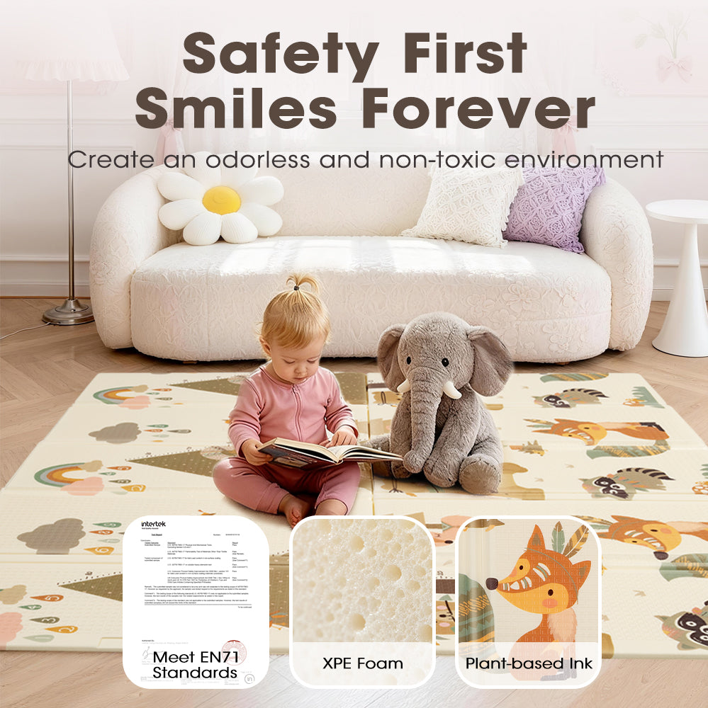 Playpals Kids Play Mat 2CM Thick Baby Crawling Foldable Pad XPE Foam Non-slip - Sunyee