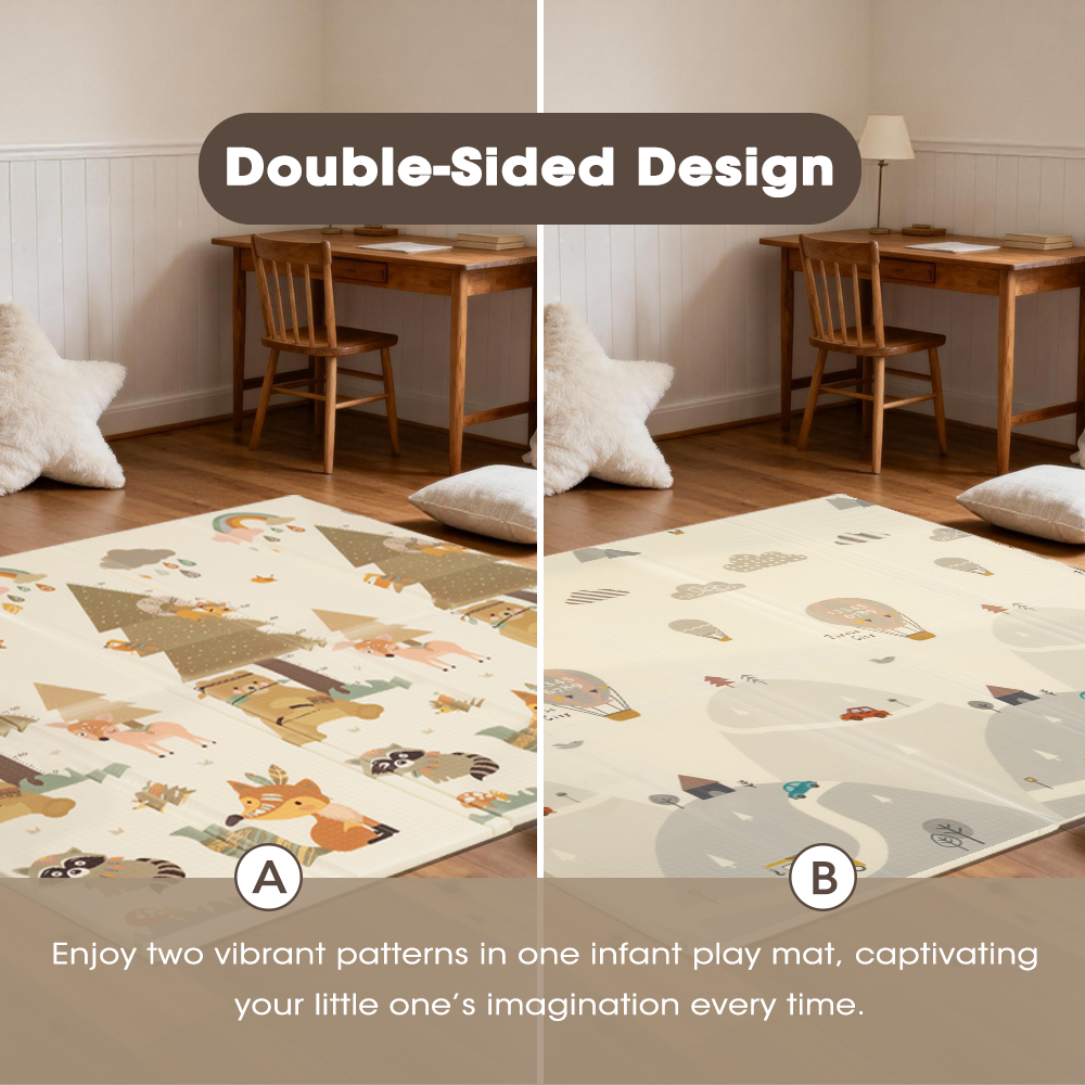 Playpals Kids Play Mat 2CM Thick Baby Crawling Foldable Pad XPE Foam Non-slip Forest - Sunyee