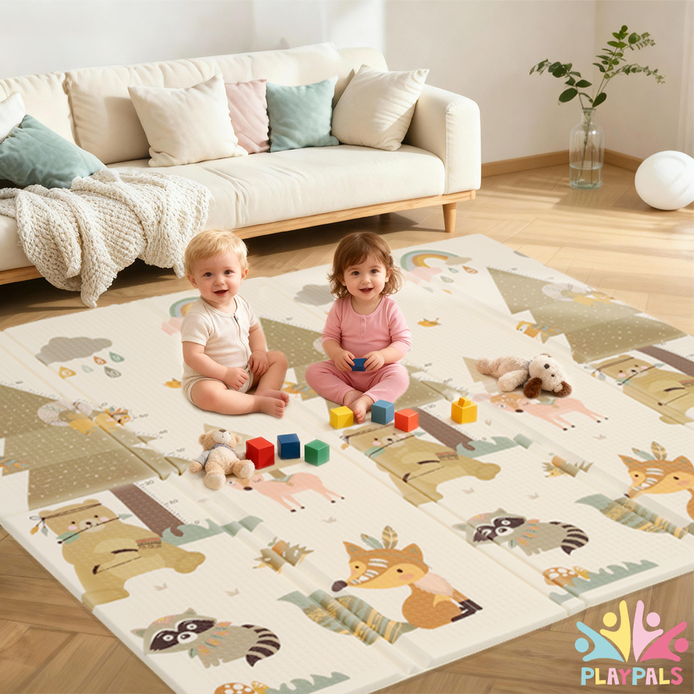 Playpals Kids Play Mat 2CM Thick Baby Crawling Foldable Pad XPE Foam Non-slip Forest - Sunyee