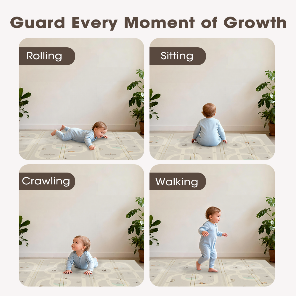 Playpals Kids Play Mat 2CM Thick Baby Crawling Foldable Pad XPE Foam Non-slip Road - Sunyee