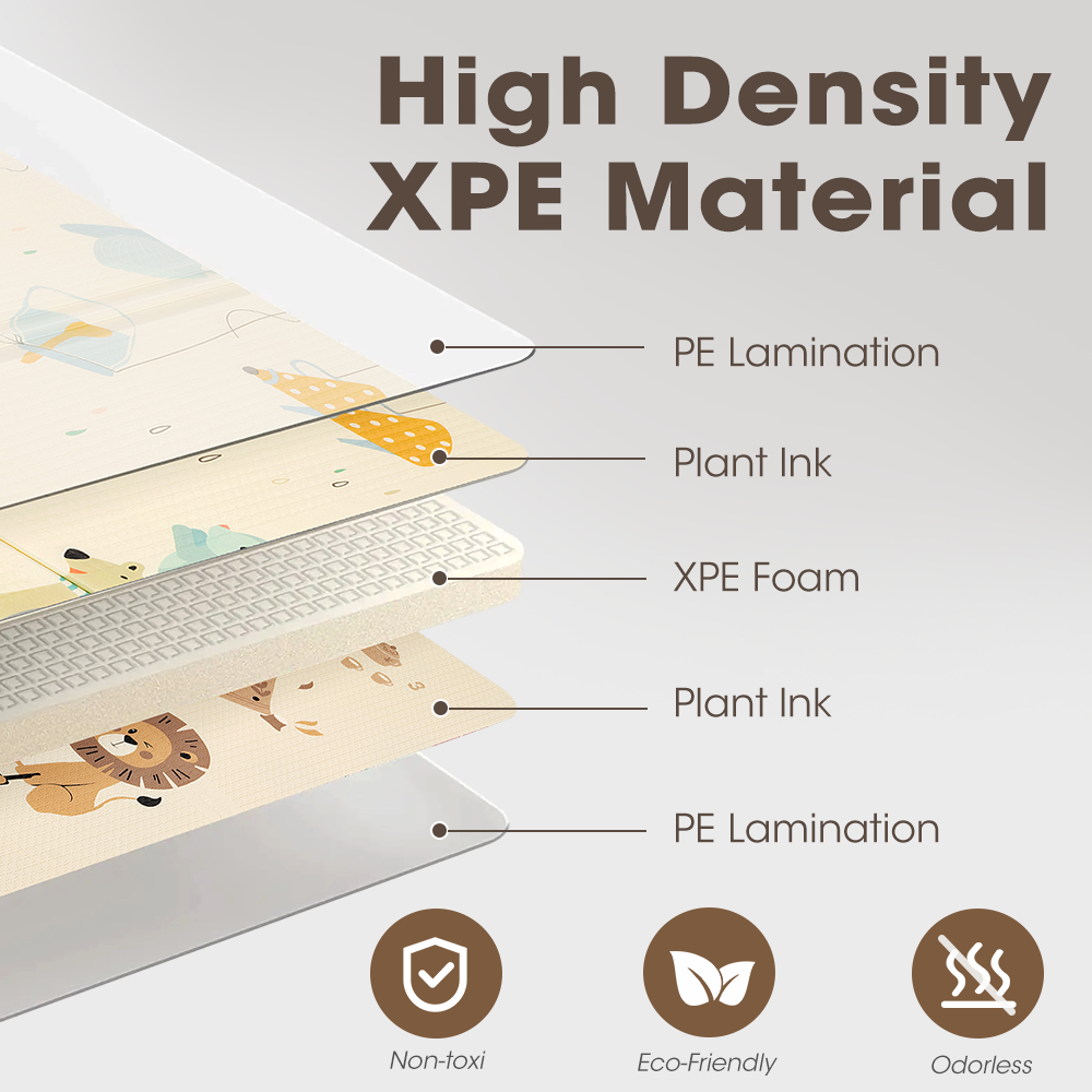 Playpals Kids Play Mat 2CM Thick Baby Crawling Foldable Pad XPE Foam Non-slip Bear - Sunyee