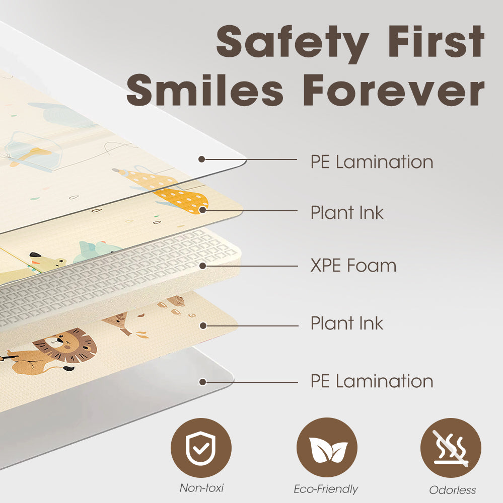Playpals Kids Play Mat 2CM Thick Baby Crawling Foldable Pad XPE Foam Non-slip - Sunyee