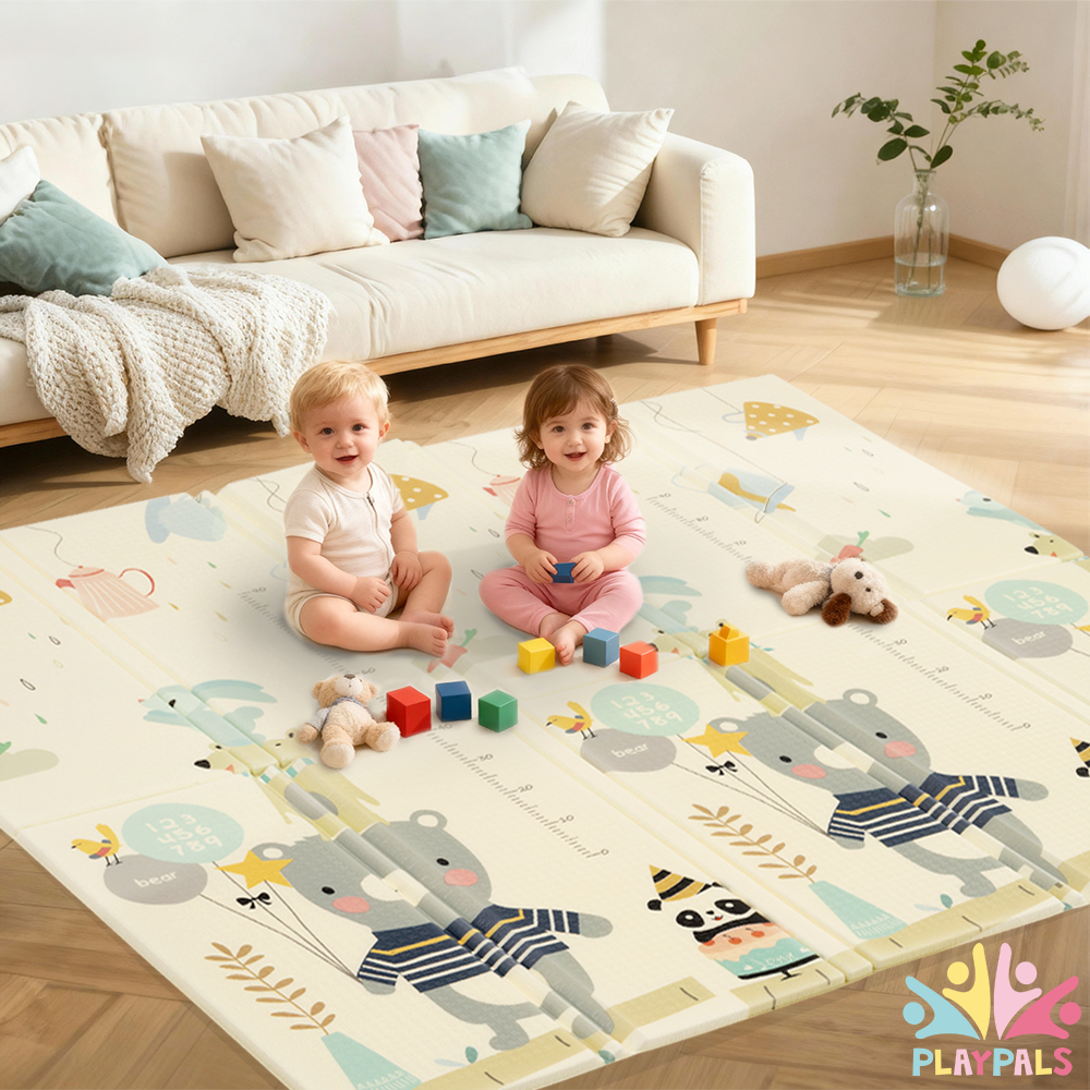 Playpals Kids Play Mat 2CM Thick Baby Crawling Foldable Pad XPE Foam Non-slip Bear - Sunyee