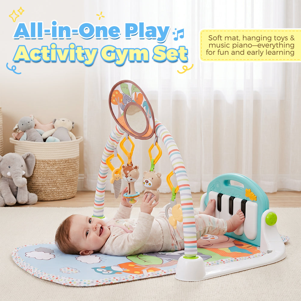 PlayPals Baby Play Gym Tummy Time Activity Mat with Play Piano for Newborns - Sunyee
