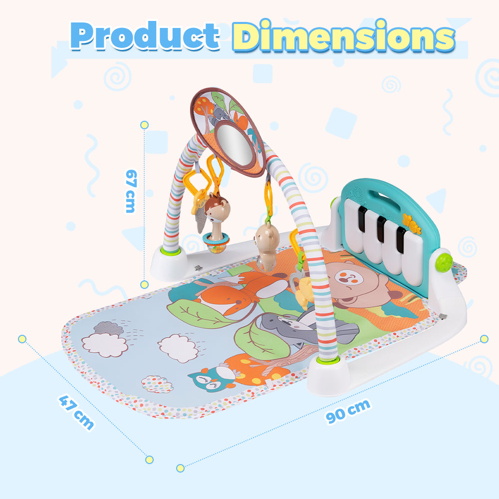 PlayPals Baby Play Gym Tummy Time Activity Mat with Play Piano for Newborns - Sunyee