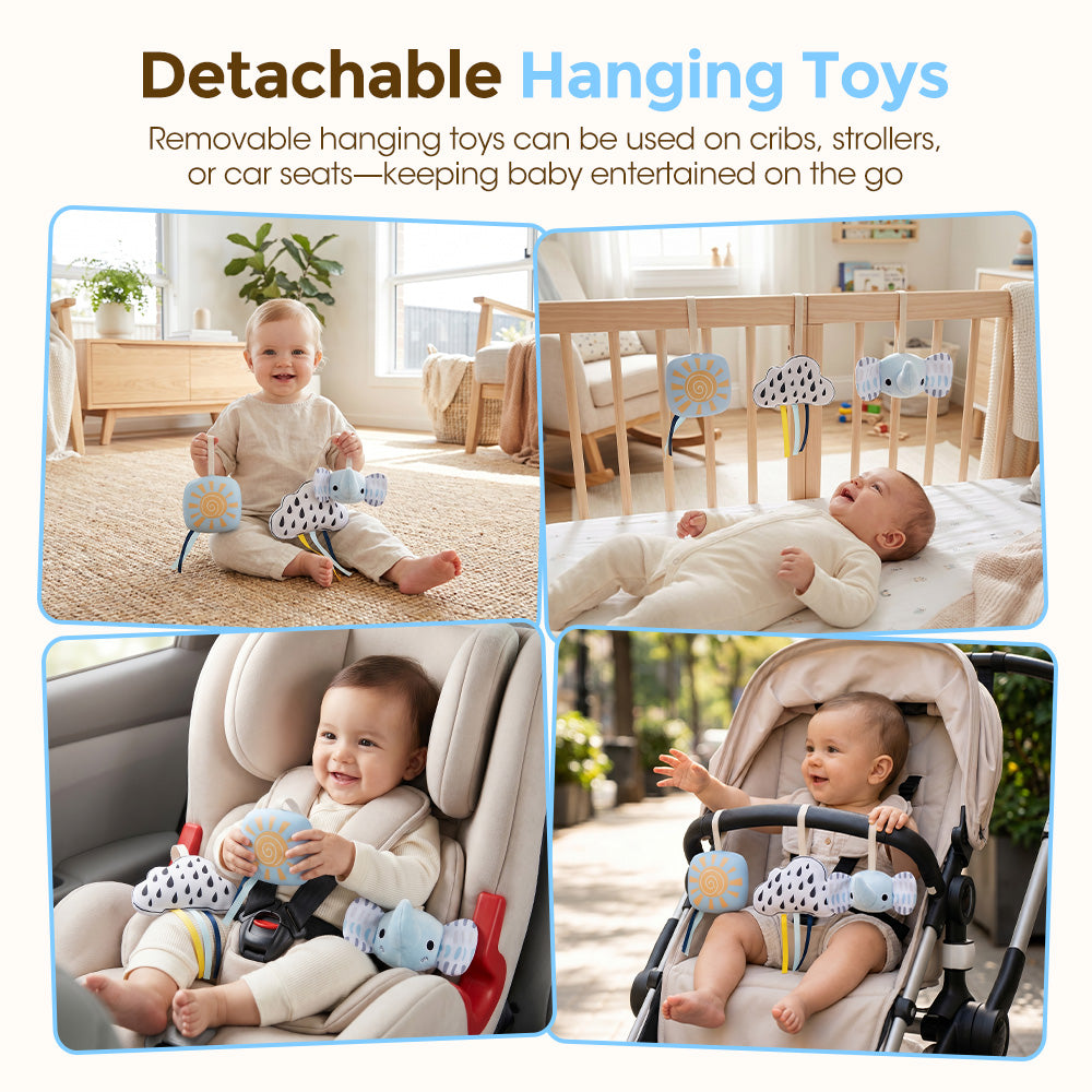 PlayPals Wooden Baby Gym Tummy Time Activity Mat with Play Piano for Newborns - Sunyee
