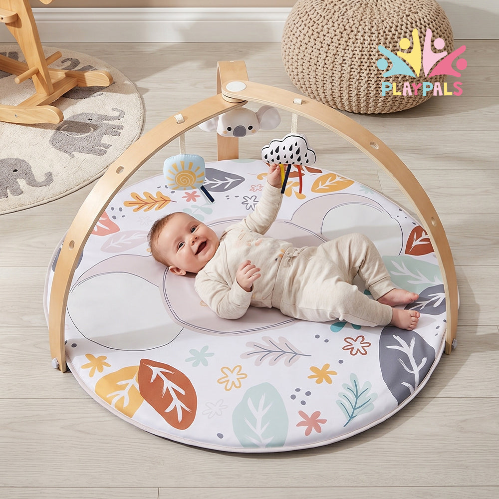 PlayPals Baby Gym Tummy Time Activity Mat with 3 Detachable Toys & Play Piano