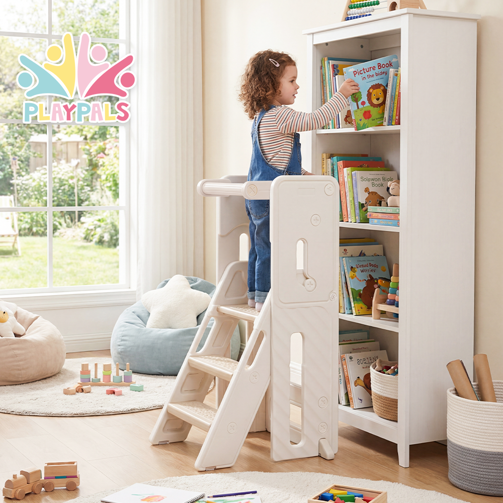 PlayPals Foldable Toddler Tower Adjustable Height Kitchen Step Stool - Sunyee