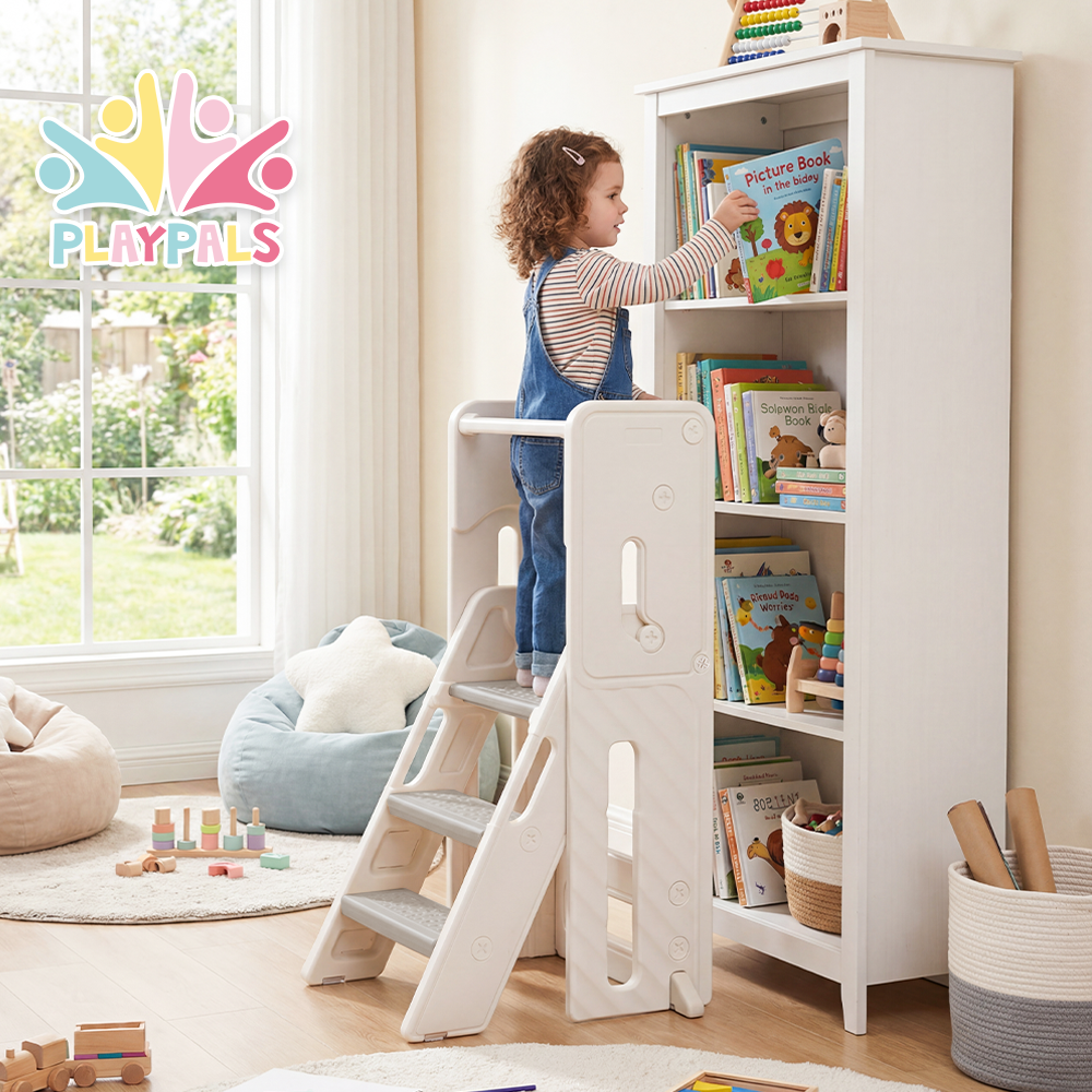 PlayPals Foldable Toddler Tower Adjustable Height Kitchen Step Stool - Sunyee