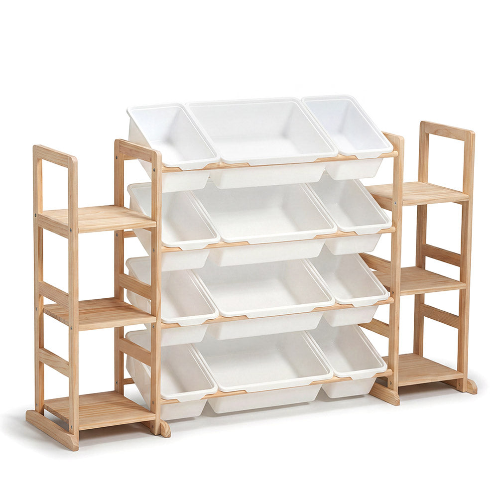 PlayPals Toy Storage Organizer with Storage Bins Toys Box White
